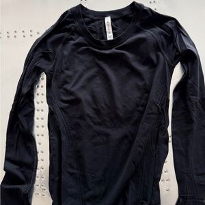 Athleta Black Long Sleeve Crew Performance Top